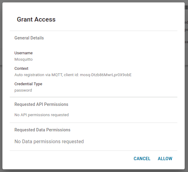 Admin UI Grant Access
