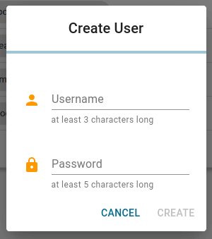 Admin UI New User