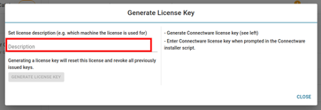 Description of License Connectware
