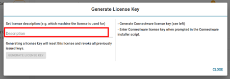 Description of License Key Description of License Connectware
