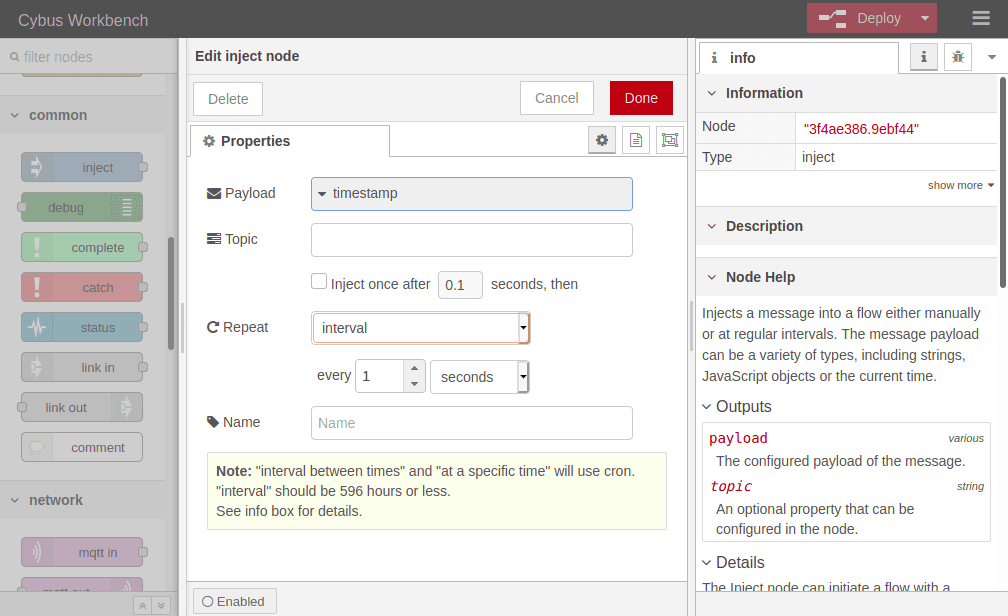 Workbench Inject Properties