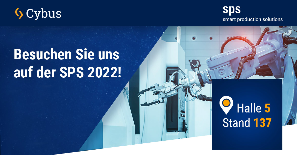 Cybus stellt auf der SPS 2022 aus. Industry 4.0 Projekte in der Praxis bestimmen dabei die Ausstellung.